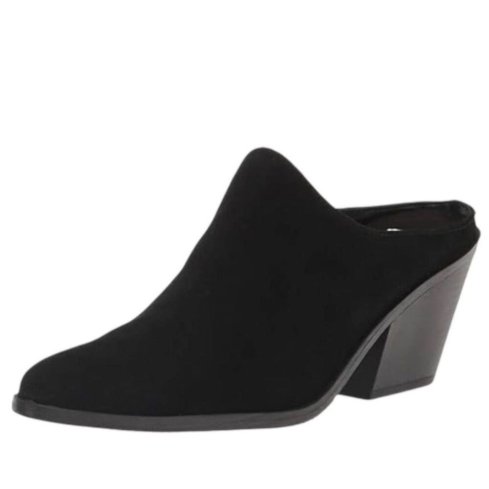 Blondo Slip On Mules 7.5 Minimalist Western Casual Chic Office Black Nicole